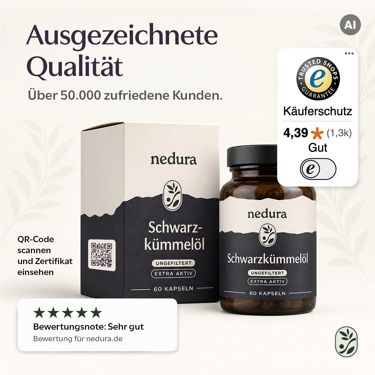 Schwarzkümmelöl Kapseln extra aktiv ungefiltert - 60 Kapseln - nedura