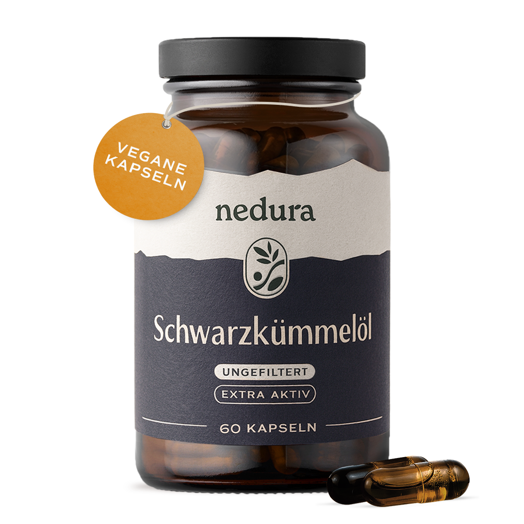 Schwarzkümmelöl Kapseln extra aktiv ungefiltert, 60 Kapseln